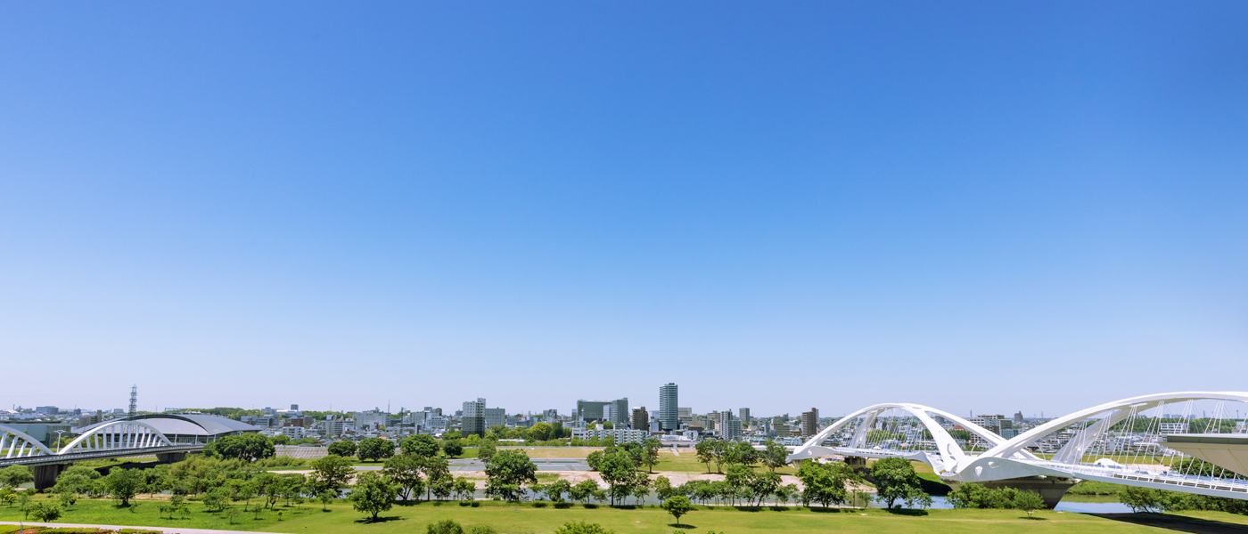 豊田スタジアムからの市街地の景観