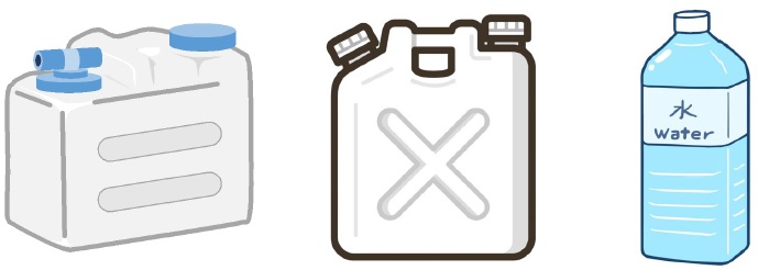 イラスト　ポリタンク、ペットボトル