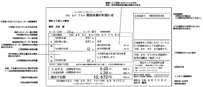 使用水量のお知らせ