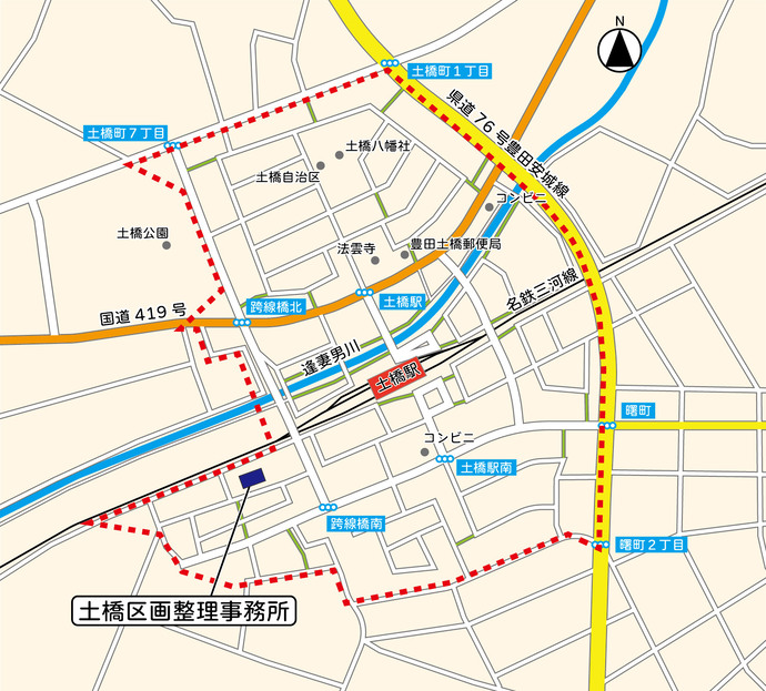 画像：土橋区画整理事務所の詳細地図