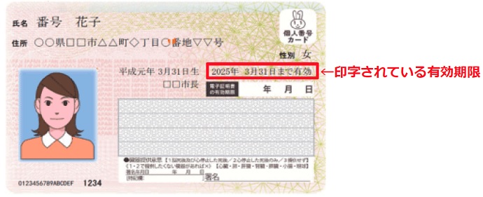 見本　マイナンバーカード