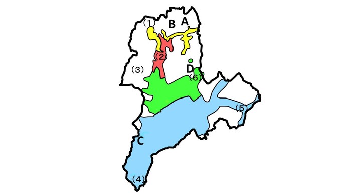 藤岡地区の地図