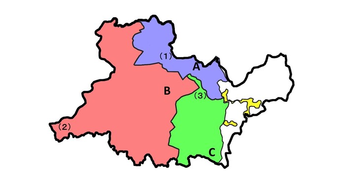 旭地区の地図
