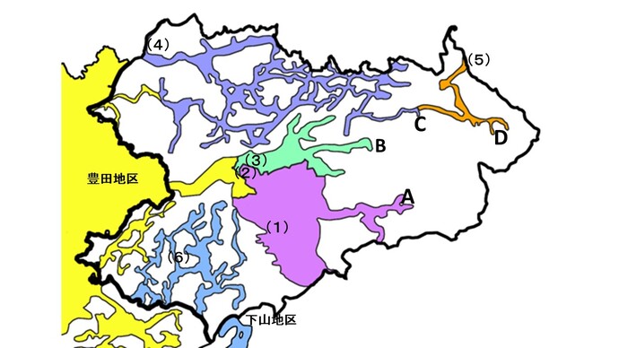 足助地区の地図