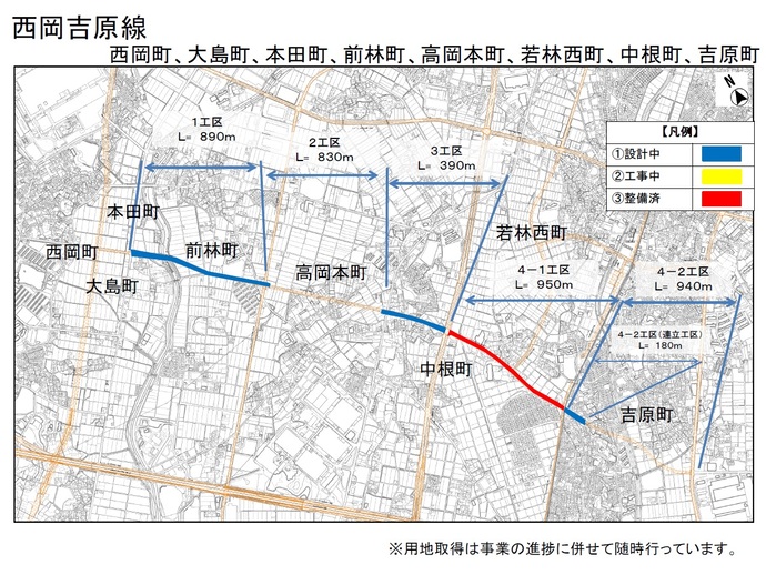 西岡吉原線　地図