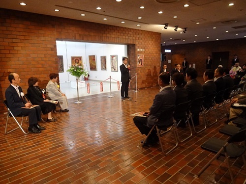 豊田芸術選奨受賞記念　杉山タカ子革工芸展オープニング式典　5月29日（水曜日）