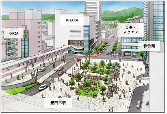 豊田市駅東口 完成イメージパース(鳥瞰)