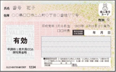 イラスト 顔写真なしマイナンバーカード