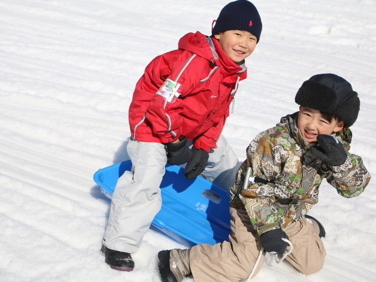 雪そりゲレンデの様子